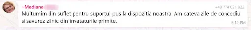 Mesaj de la un participant